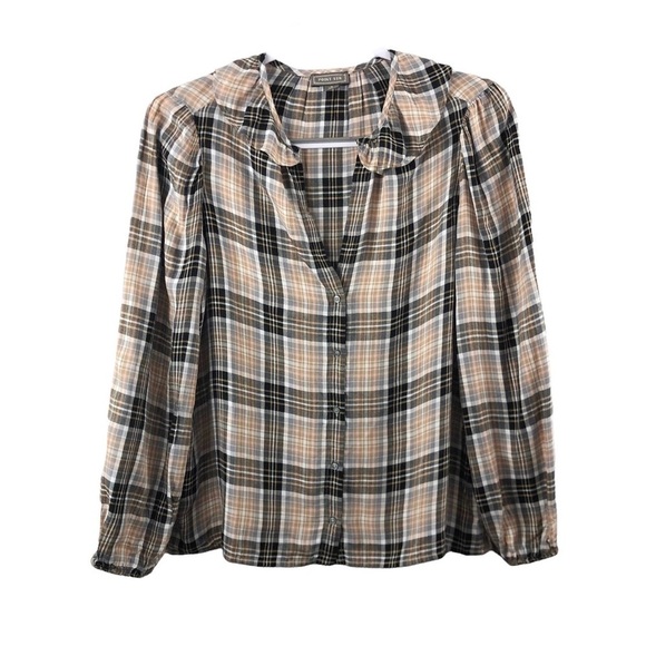 J.Crew Point Sur Plaid Button Down Blouse - Picture 2 of 7